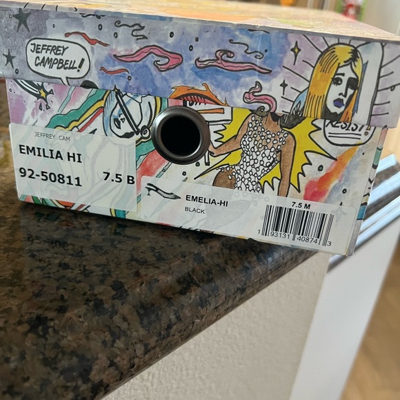 Jeffrey Campbell Emelia Hi Womens Black Pointed Toe Slingback Kitten Heel  7.5 - Picture 4 of 5